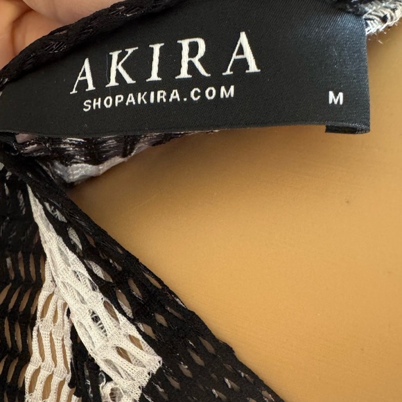 Akira Black White Geometric Pattern Crop Top Pant Set - Picture 4 of 4